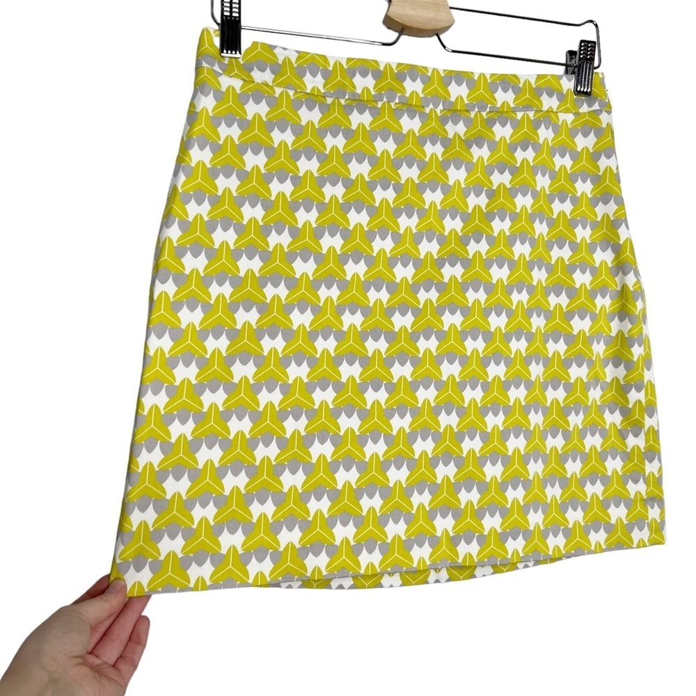 Banana Republic Milly Collection Chartreuse Geometric Print Mini Skirt - Picture 7 of 13